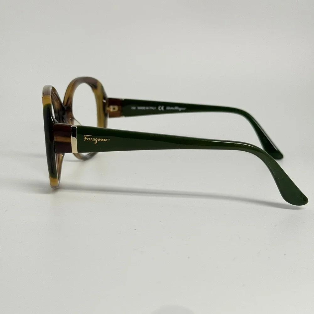 Salvatore Ferragamo SF674S 216 Brown Tortoise Green Oversized Sunglasses Italy